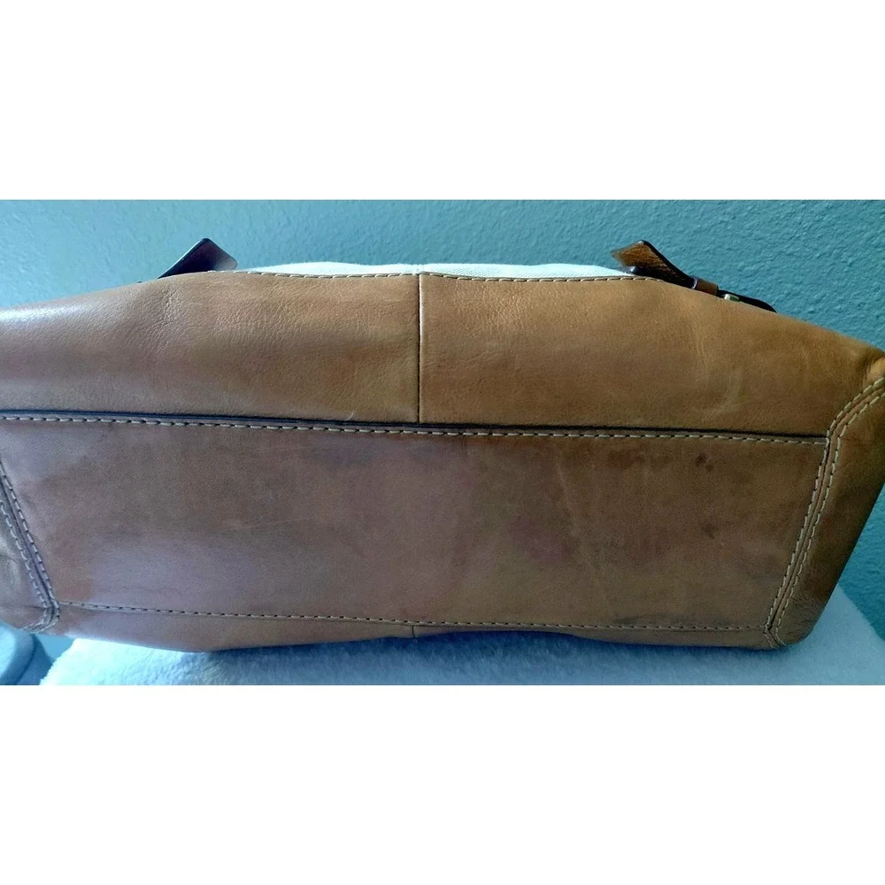 Michael Kors Classic Leather And Canvas Handbag Read Description